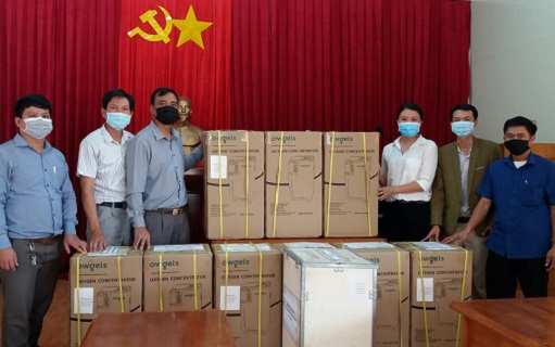 TRUNGNAM GROUP PROVIDES 40 VENTILATORS FOR LOCALS.