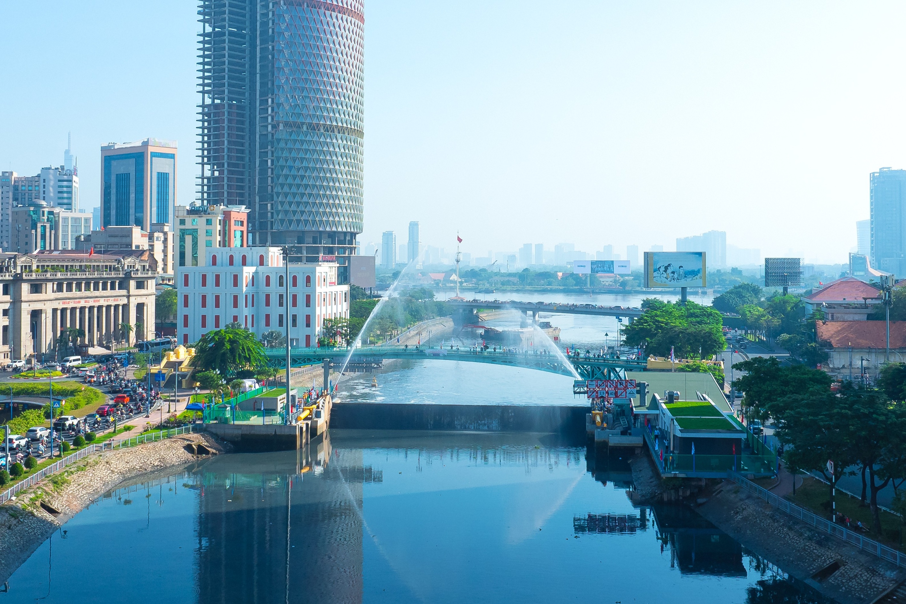 INSIDE THE TIDAL BARRIER GATE OF THE VND 10,000 BILLION PROJECT IN HO CHI MINH CITY